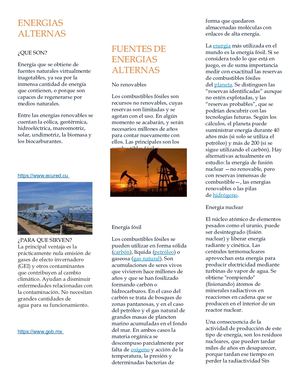 Las Diferentes Energias Alternas