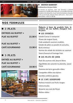 Offre Déjeuner Barricot