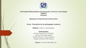 Pensadores de la pedagogía  moderna