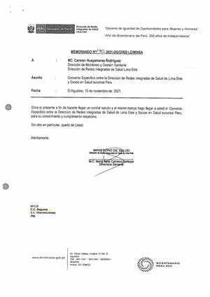 Convenio Especifico Entre La Diris Le Y Socios De Salud Sucursal Peru (1)