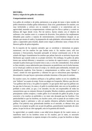 Historia De Los Gallos