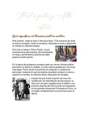 Pret A Porter Y Alta Costura