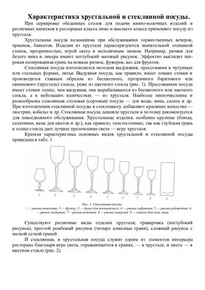 Характеристика хрустальной и стеклянной посуды