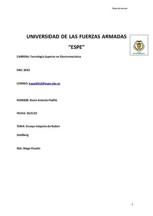 Ensayo Maquina De Goldberg