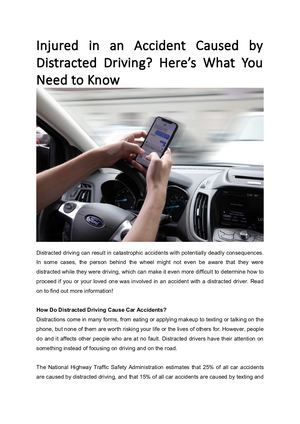 Injured in an Accident Caused by Distracted Driving? Here’s What You Need to Know