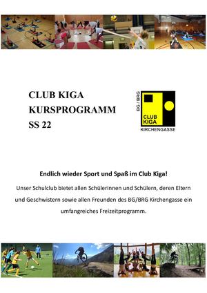 Club Kiga Programm SS 22