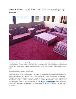 Majlis Sofa For Sale Dubai, Abu Dhabi and Al Ain :- An Elegant Interior Design Living Room Item