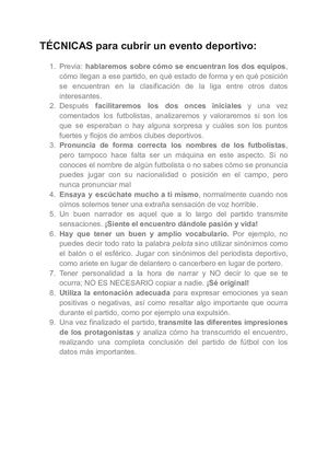 Técnicas Narración Deportiva