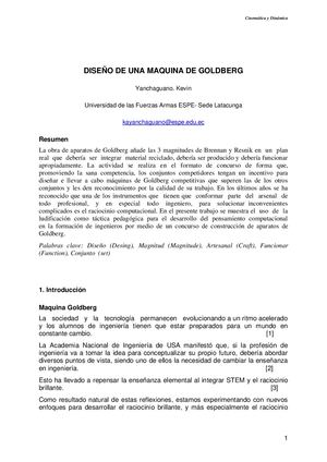 Ensayo Diseño Y Construccion De Una Maquina De Goldberg