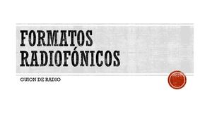 Formatos Radiofónicos