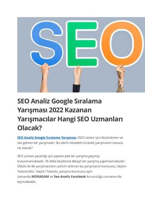 Seo Analiz Google Siralama Yarismasi
