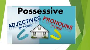 Possessive Adjectives And Pronouns
