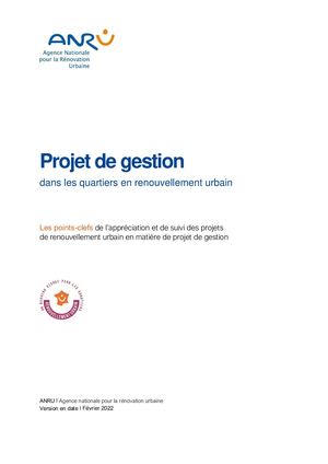 Points-clefs - Projet de gestion - NPNRU