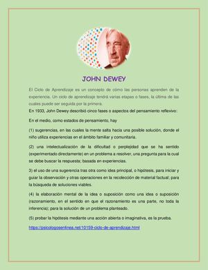 Ciclo Del Aprendizaje John Dewey