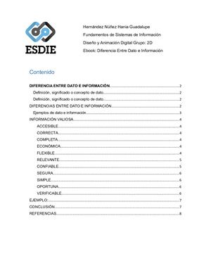 Diferencia entre dato e Información - Información Valiosa