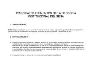 Principales Elementos De La Filosofia Sena