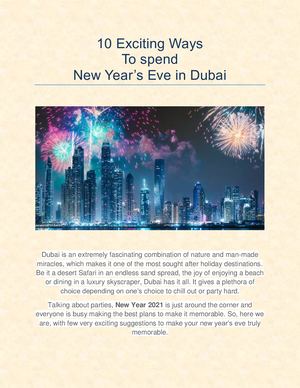 New Years Eve In Dubai
