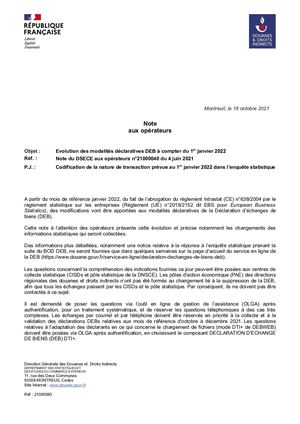 Evolution Des Modalites Declaratives Deb 1 Janvier 2022