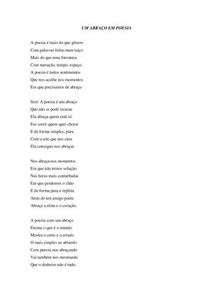 Um Abraço Em Poesia