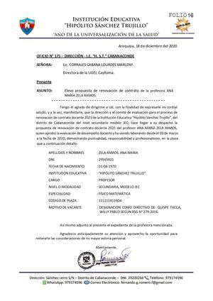 Ana Maria Zela Ramos Removed