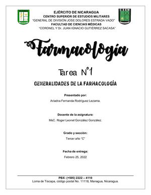 Tarea N°1 Farmacología Ariadna Fernanda Rodríguez Lezama