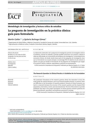 La Pregunta De Investigación En La Práctica Clínica