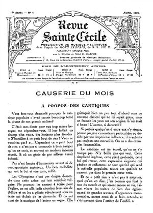 Revue Musicale Sainte Cécile 1925-2