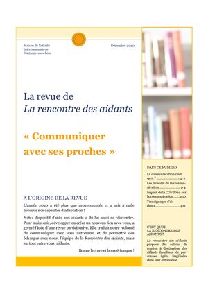 Revue Communiquer Avec Ses Proches La Rencontre Des Aidants