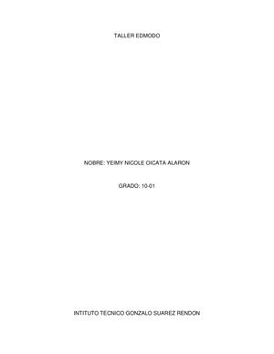 Taller Edmodo Yeimy Nicole Oicata Alarcon 10 01