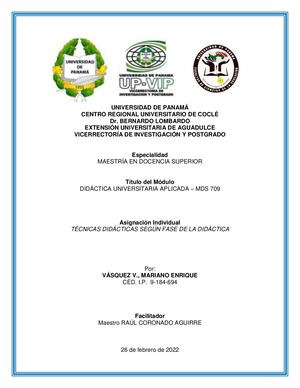 Técnicas Didácticas Según Las Fases Del Proceso Didáctico 2