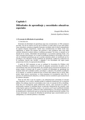 Dificultades De Aprendizaje Y Necesidades Educativas Especiales Act 1