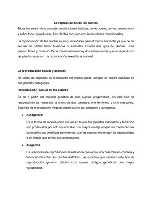 Reproducción De Las Plantas