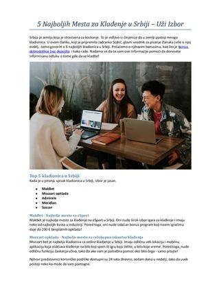 5 Najboljih Mesta Za Klađenje U Srbiji