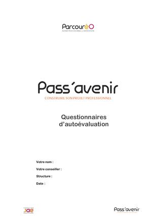 Questionnaires D Autoevaluation Pass Avenir