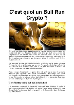 C’est Quoi Un Bull Run Crypto