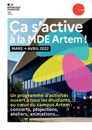 Programme MDE Artem :  Mars > Avril 2022