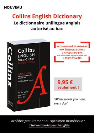 Document promo Collins unilingue anglais