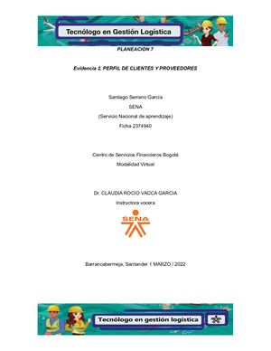 Planeacion 7 Evidencia 2 Perfil De Clientes Y Proveedores