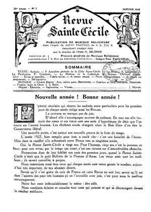 Revue Musicale Sainte Cécile 1928-1
