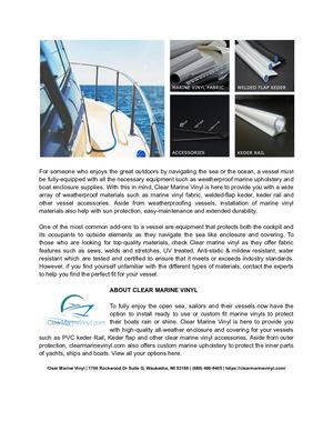 About Clear Marine Vinyl