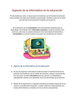 Impacto De La Informática En La Educación