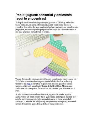 Pop It Juguete Sensorial Y Antiestrés ¡aquí Lo Encuentras