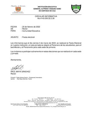 Circular No 26 Fiesta Electoral