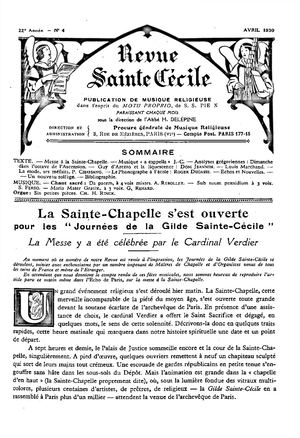 Revue Musicale Sainte Cécile 1930-2