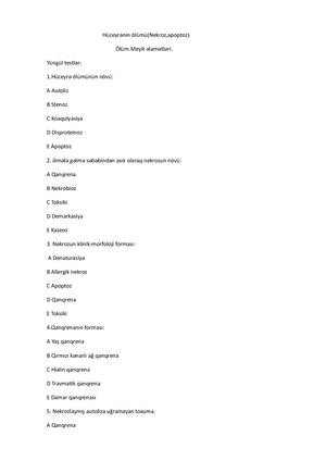 3hüceyrənin öLümü Nekroz