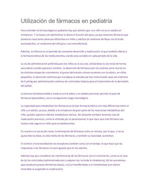 Fármacos En Pediatría