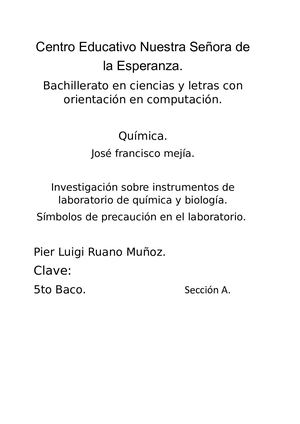 instrumentos de laboratorio y símbolos de precaución