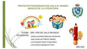 Proyecto Pedagógico De Aula El Mundo Mágico De La Literatura