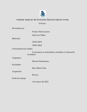 Periodos históricos de la Republica Dominicana