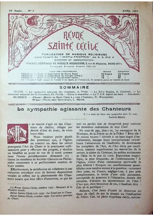 Revue Musicale Sainte Cécile 1933-2